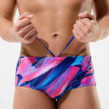 Speedo Printed 13.5cm Brief Blue/Pink