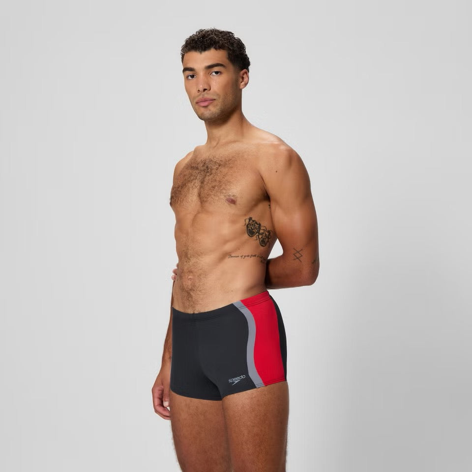 Speedo Solid Splice Aquashort Anthracite/High Risk Red