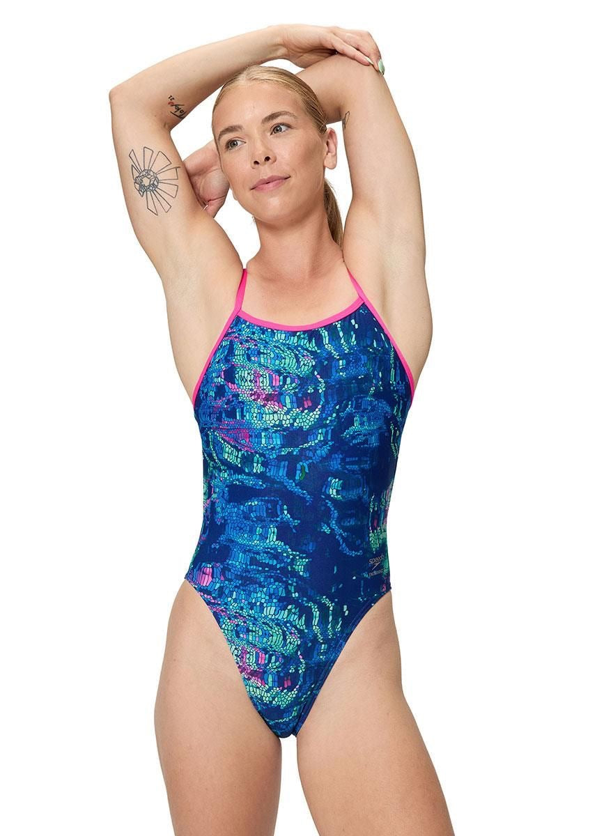 Speedo Women´s FL Solid V-Back 2.0 Pixel Pool/Navy