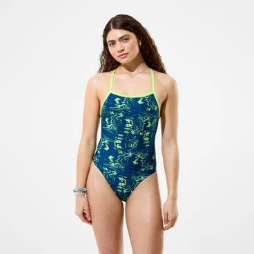 Speedo FL Printed Turnback Blue/Green
